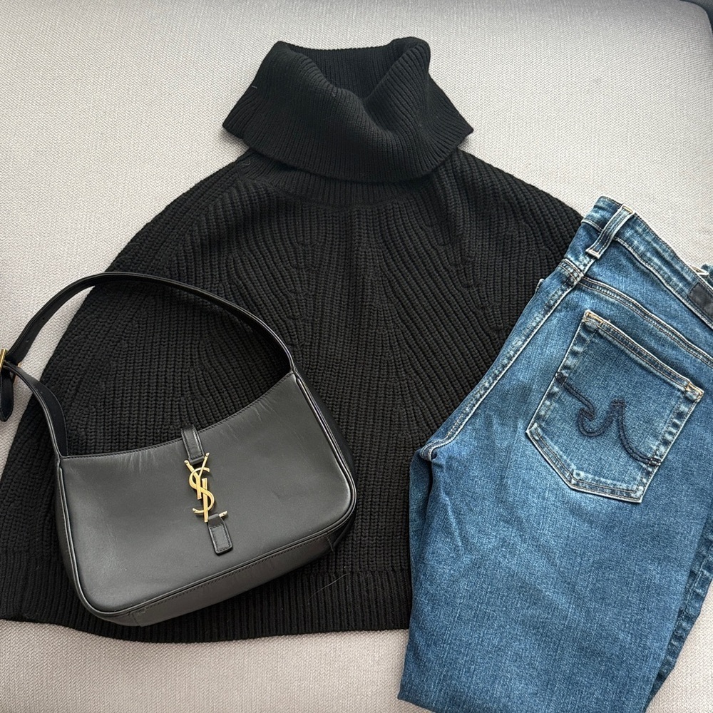 Banana Republic Charcoal Knit Turtleneck Cape